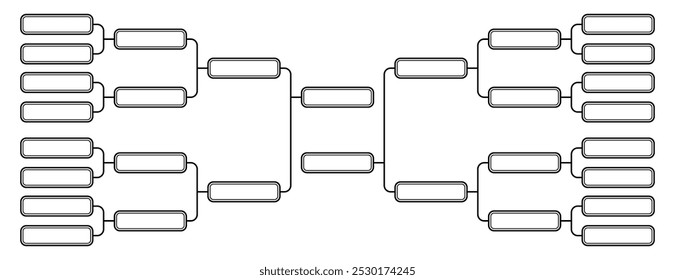 Tournament Bracket blank. Sport game tournament championship contest. Board chart with champion trophy prize. Vector illustration.