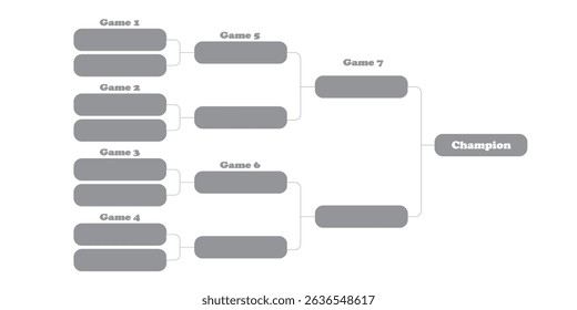 Tournament Bracket blank. Sport game tournament championship contest. Board chart with champion trophy prize. modern