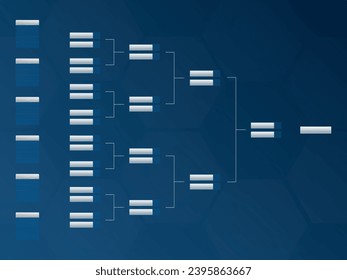 Corchete del torneo para fútbol y otros deportes, diseño de plantilla vectorial en blanco para 24 equipos y eliminatorias a partir del mejor de 16