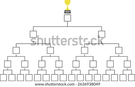Tournament bracket icon, illustrating competition progression from initial rounds to the final champion. Ideal for sports, gaming, or competitive event designs
