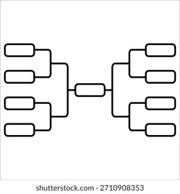 Tournament bracket icon template, vector line icons, playoff.