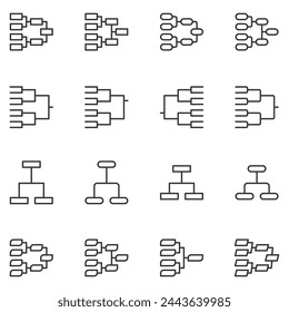 tournament bracket icon templates vector line icon , playoff, march, madness