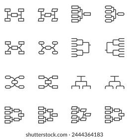 tournament bracket icon templates vector line icon , playoff, march, madness