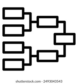 tournament bracket icon templates vector line icon , playoff, march, madness
