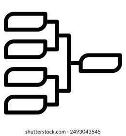 tournament bracket icon templates vector line icon , playoff, march, madness
