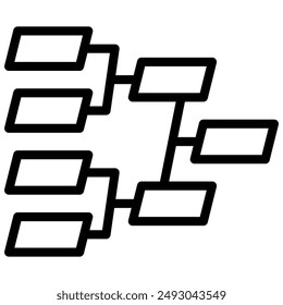 tournament bracket icon templates vector line icon , playoff, march, madness
