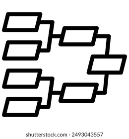 tournament bracket icon templates vector line icon , playoff, march, madness
