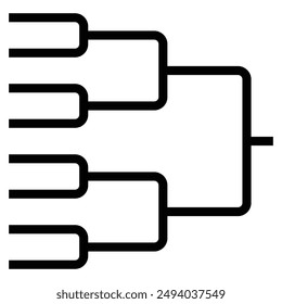 tournament bracket icon templates vector line icon , playoff, march, madness
