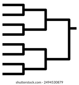 tournament bracket icon templates vector line icon , playoff, march, madness
