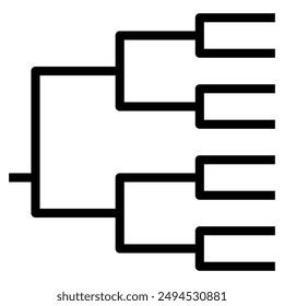 tournament bracket icon templates vector line icon , playoff, march, madness
