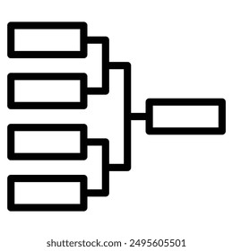 tournament bracket icon templates vector line icon , playoff, march, madness
