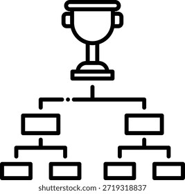 Tournament Bracket Icon with Trophy