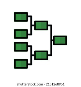 Tournament bracket icon vector. suitable for football symbol, sport. Filled line icon style. simple design editable. Design simple illustration