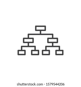 Tournament bracket line icon. linear style sign for mobile concept and web design. Soccer championship scheme outline vector icon. Symbol, logo illustration. Vector graphics