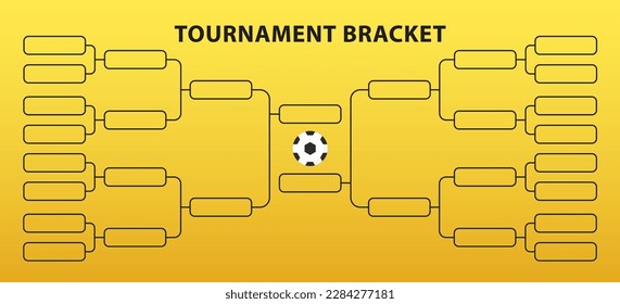 Tournament Bracket. Soccer championship scheme. Football sport. World championship tournament bracket. Empty tourney infographics template. Vector illustration