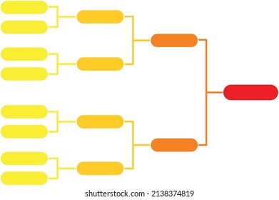 Tournament bracket template. Color championship game schedule