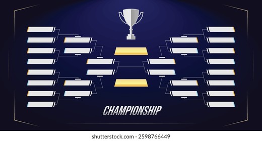 Tournament bracket template for round of 16. simple bracket illustration. eps 10.