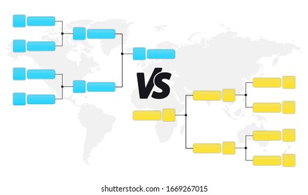 Tournament bracket templates. Playoffs schedule template. Creative Design Tournament Bracket. Blank tournament bracket.vector illustration.