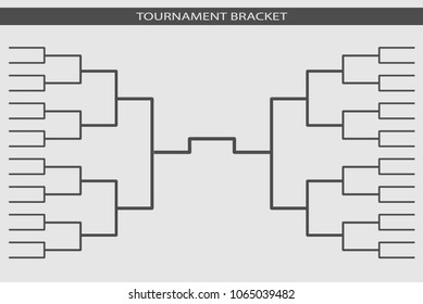 Tournament bracket vector. 16 teams grid. Championship template.