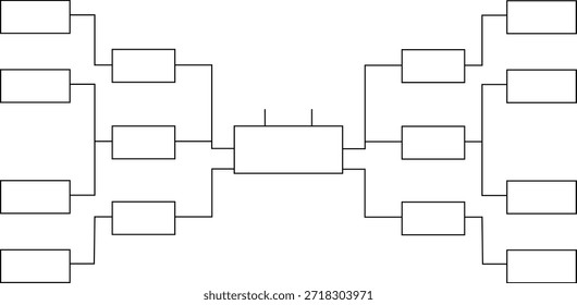Tournament Bracket Vector. Championship Bracket Template. Competition Match Chart