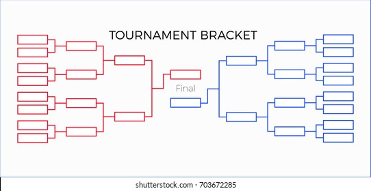 Tournament Bracket Vector Illustration  Red And  Blue