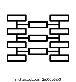 Tournament Bracket Vector Line Icon Design