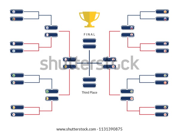 Tournament Chart Groups Teams Match Schedule Stock Vector (Royalty Free ...