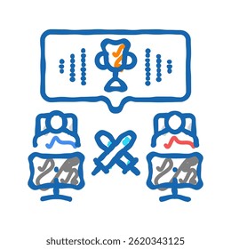 tournament cyber sport doodle icon sketch vector. tournament cyber sport sign. isolated symbol illustration