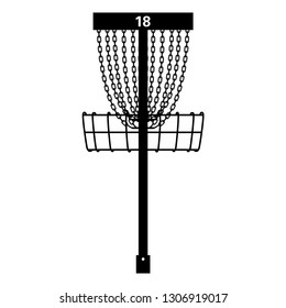 Tournament Disc Golf Basket Pin Hole 18 Vector Illustration Icon Symbol