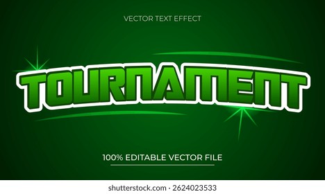 Tournament editable text effect suitable for gaming template