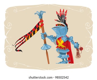 Tournament Knight on foot, 1, vector