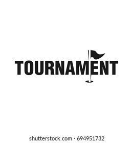 tournament logotype. flag and hole vector logo.