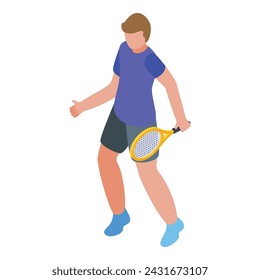 Tournament player icon isometric vector. Coach support. Tennis game