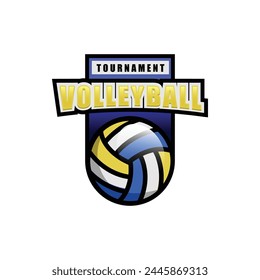 Tournament sport for volleyball emblem logo design