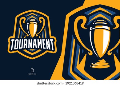 Tournament Trophy Mascot Logo Illustration
