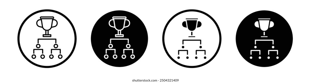 Tournament vector icon set black filled and outlined style.