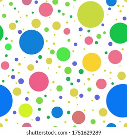 Tours and circles. Seamless vector eps 10. Abstract geometric pattern. Multicolor shapes isolated on white background.