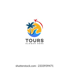 tours logo icon vector design