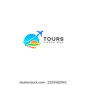 tours logo icon vector design