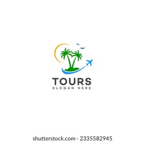 tours logo icon vector design