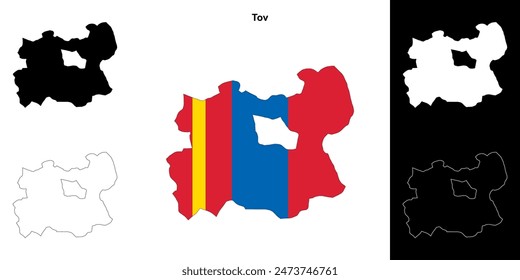 Tov province outline map set