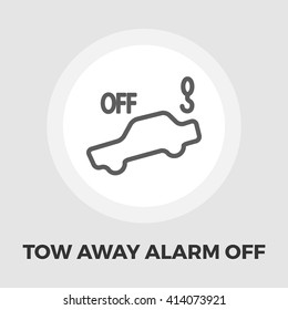 Tow away alarm off icon vector. Flat icon isolated on the white background. Editable EPS file. Vector illustration.