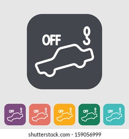 Tow away alarm off. Single icon. Vector illustration..