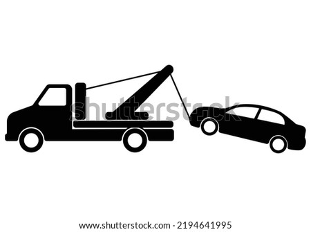tow away sign, simple flat icon - vector