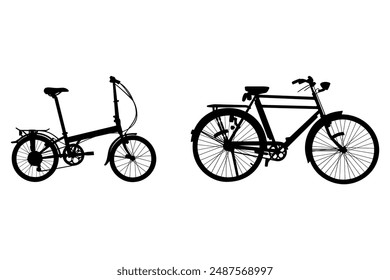 Tow Bicycle silhouette vecto  package