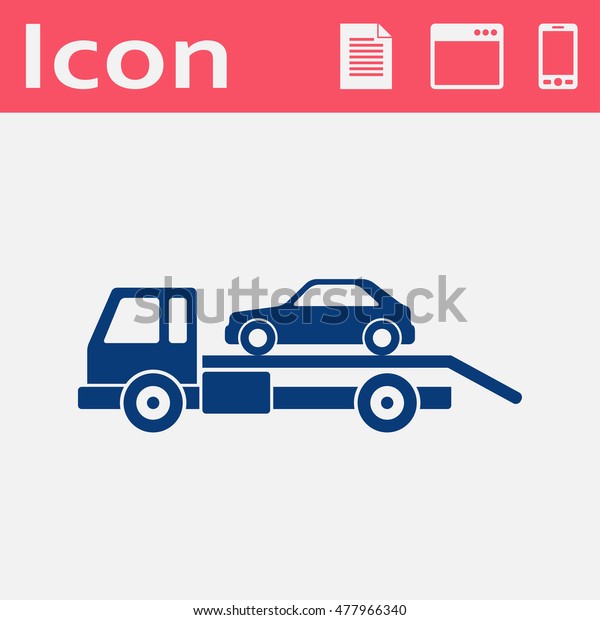 Tow car evacuation flat icon\
