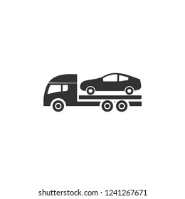 Tow car evacuation. Icon Flat