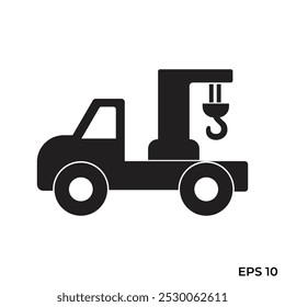 tow car flat icon vector