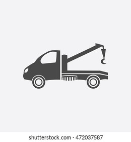 Tow car icon black. Single car repair parts icon.