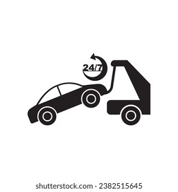 Tow car icon logo vector illustration design template